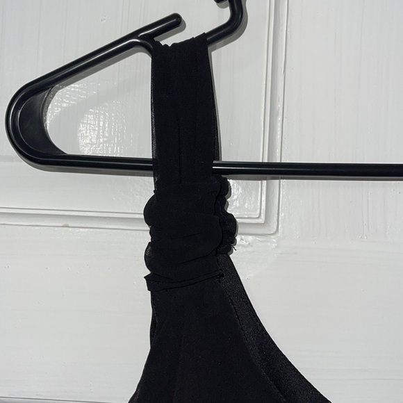 Womens black beach high/low dress/sundress size large with polyester lining. - Picture 3 of 7